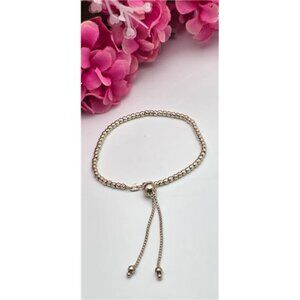 LIRM 925 Italy Sterling Silver Ball Bead Chain Bracelet Adjustable 5.5 - 9 inch